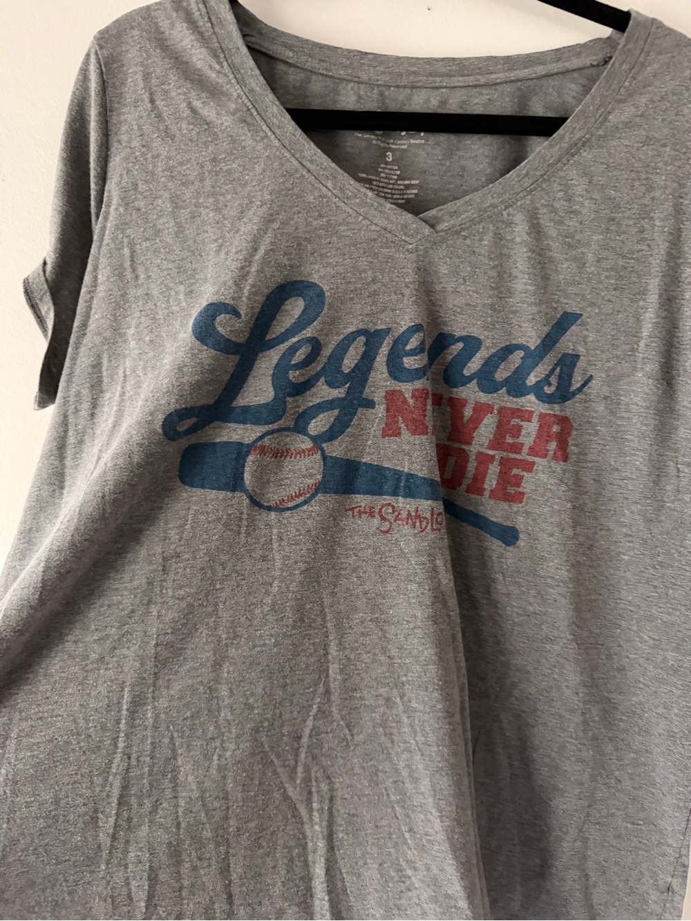 Torrid short-sleeve V-neck t-shirt featuring The Sandlot "Legends Never Die”